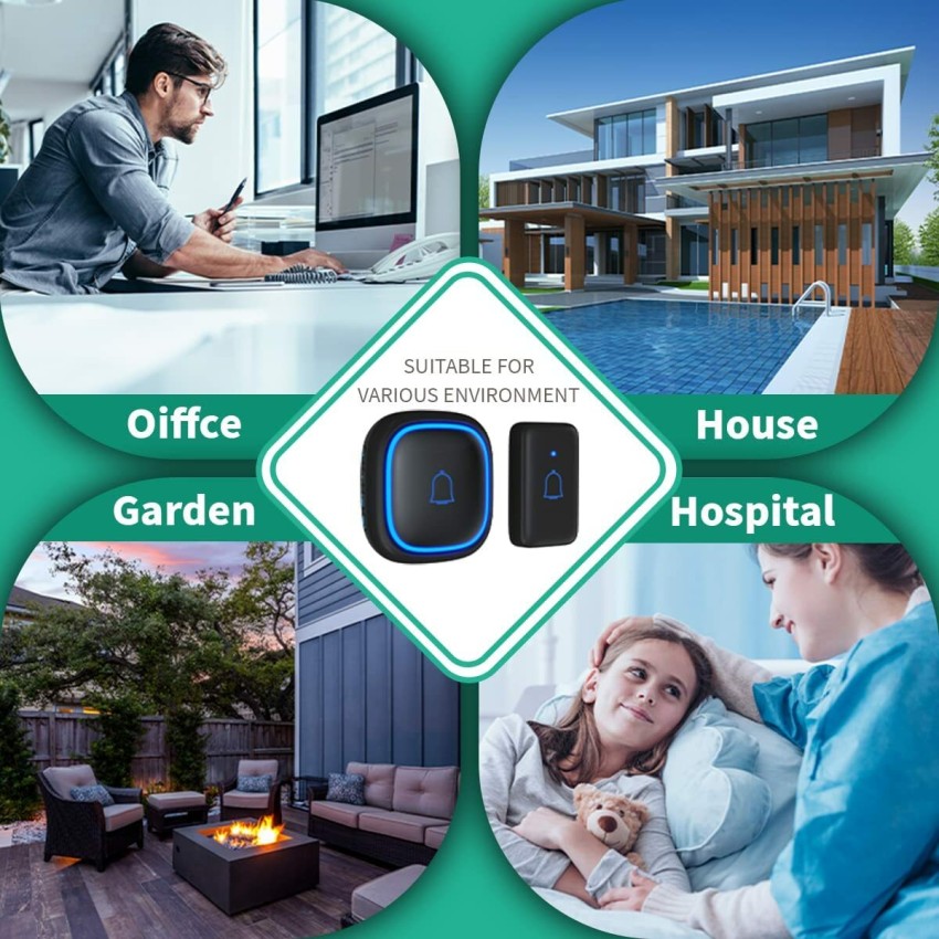 lokza Wireless Doorbell Waterproof calling Bell 1000ft Range 56 Tune 7 level  Volume Wireless Door Chime Price in India - Buy lokza Wireless Doorbell  Waterproof calling Bell 1000ft Range 56 Tune 7