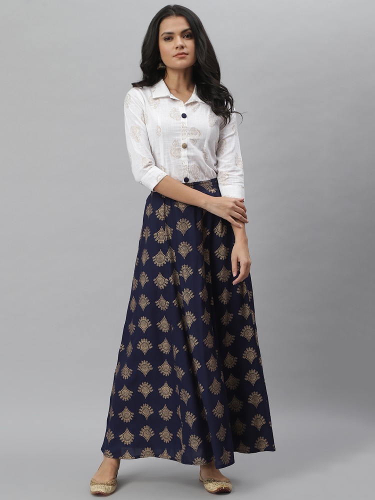 Buy Apanakah Halo Organic Cotton Crop Top With Long Skirt For Women   APANAKAH