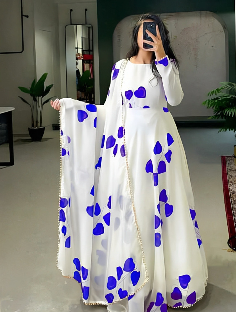 zankhi hosiery Women Gown Dupatta Set Buy zankhi hosiery Women