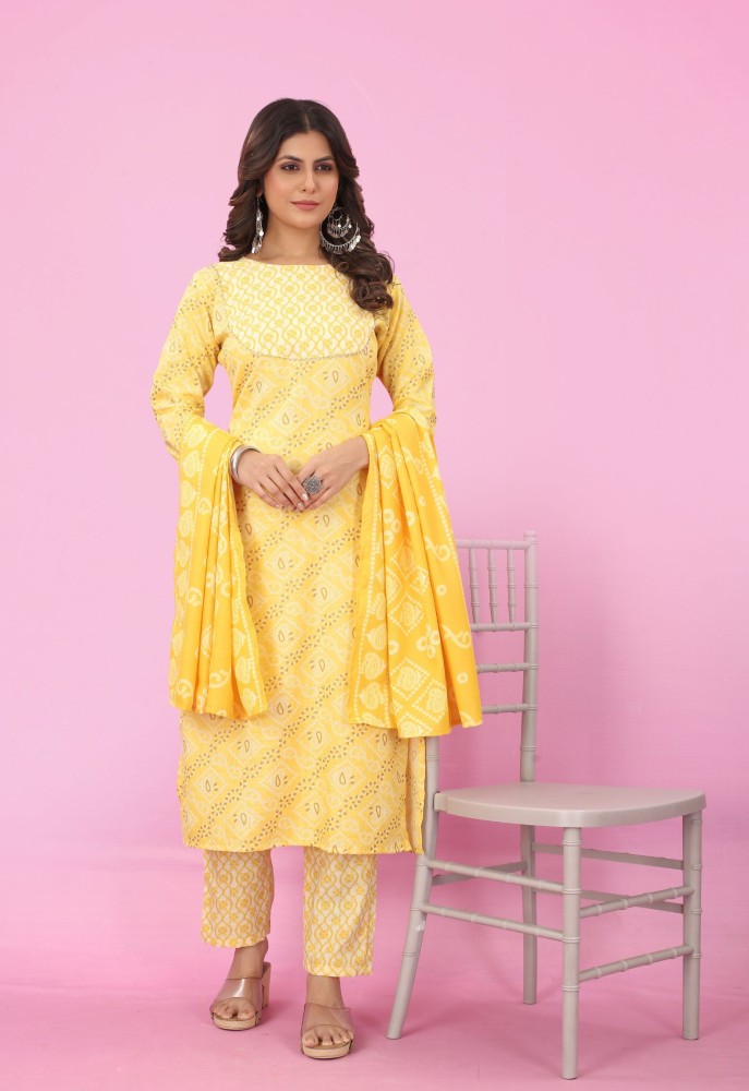 Cotton Kurti Pant Set with Dupatta - PREMROOP – Premroop