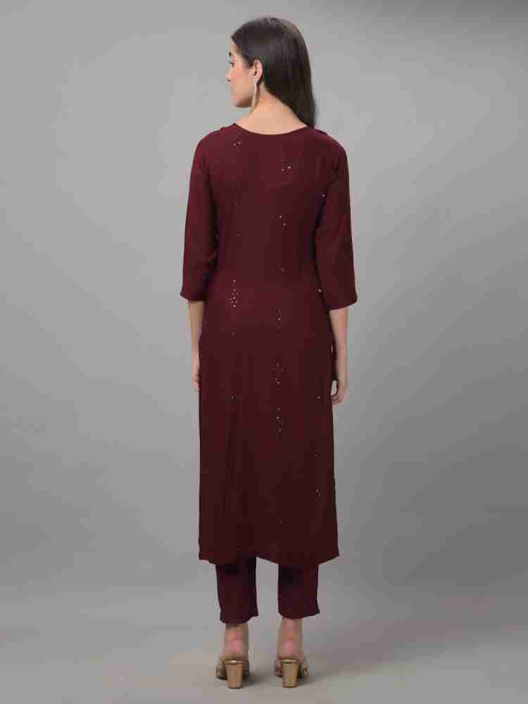 Dollar Missy Women Self Design Straight Kurta - Buy Dollar Missy