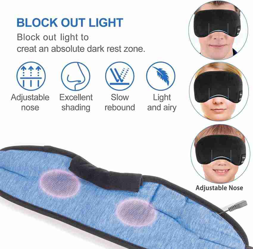 Bluetooth Wireless Handsfree Sleeping Eye Mask Headphones -Black
