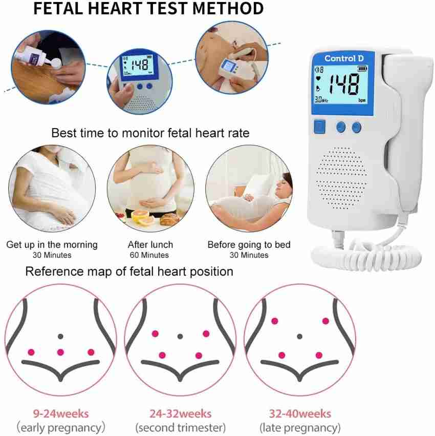 sæt ind undervandsbåd Motel Control D Rechargeable Fetal Baby Heart Beat Monitor Heartrate Detect  Machine with Sound White, Blue Fetal Doppler Price in India - Buy Control D  Rechargeable Fetal Baby Heart Beat Monitor Heartrate Detect