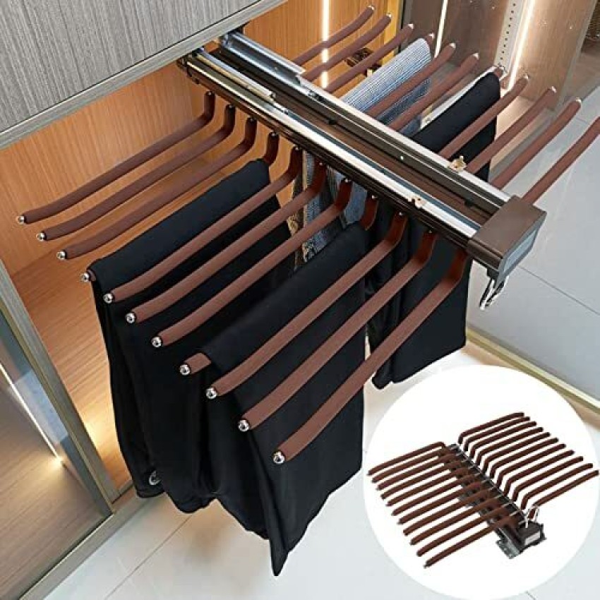 Wooden Suit Hangers Pack of 10 with Non Slip Pants Bar  Smooth Finish  Solid Wood Coat Hanger with 360 Swivel Hook and Precisely Cut Notches for  Camisole Jacket Pant Dress Clothes