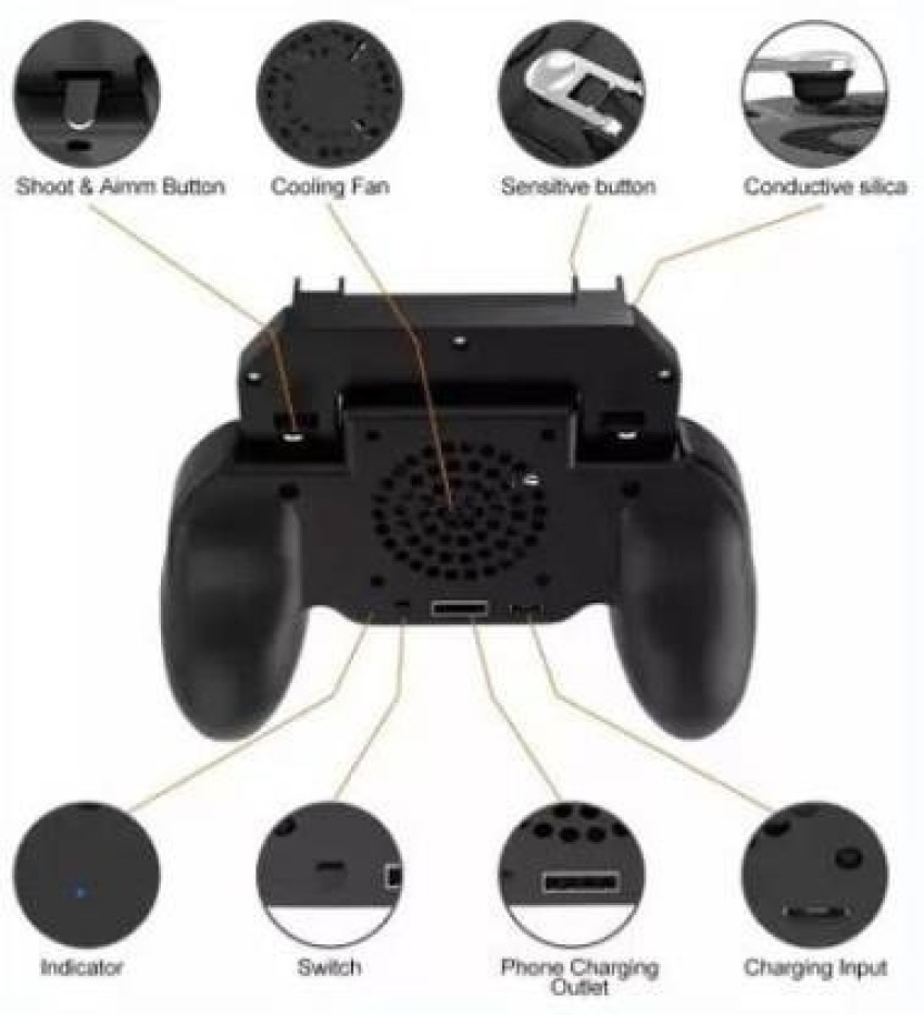Game Controller Gamepad Trigger Shooting Free Fire Cooling Fan Gamepad  Joystick for IOS Android Mobile Phone : Video Games 