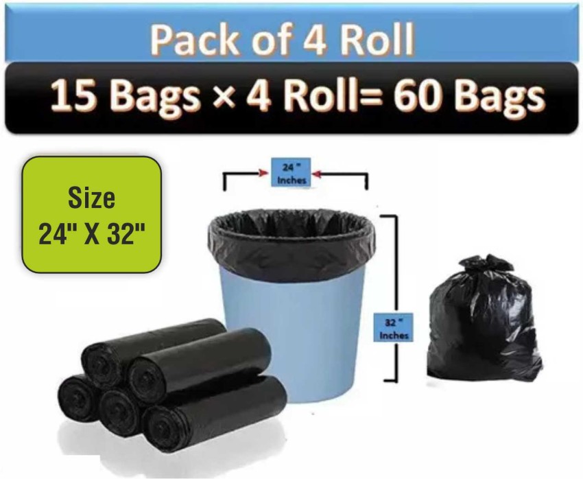 Premium OXO - Biodegradable Garbage Bags 24 X 32 Inches (Large) 60 Bags(4  rolls)