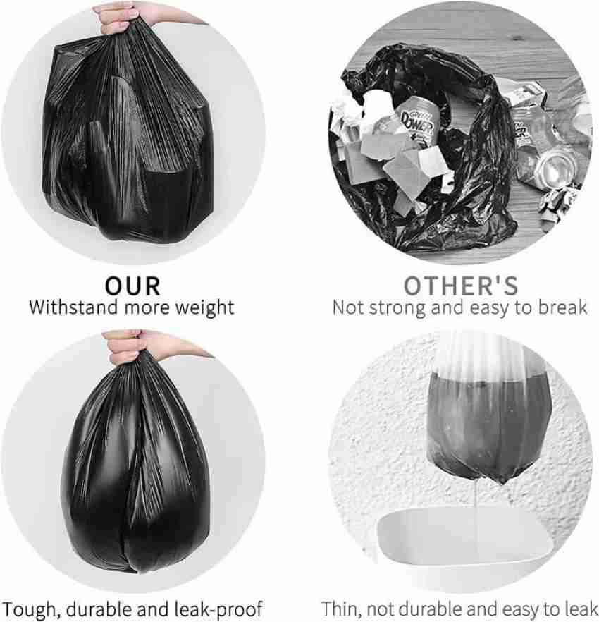 Biodegradable Garbage Bags small Size 43 Cm X 51 Cm 4 Rolls 120 Bags black  Color dustbin Bag/trash Bag black Color 