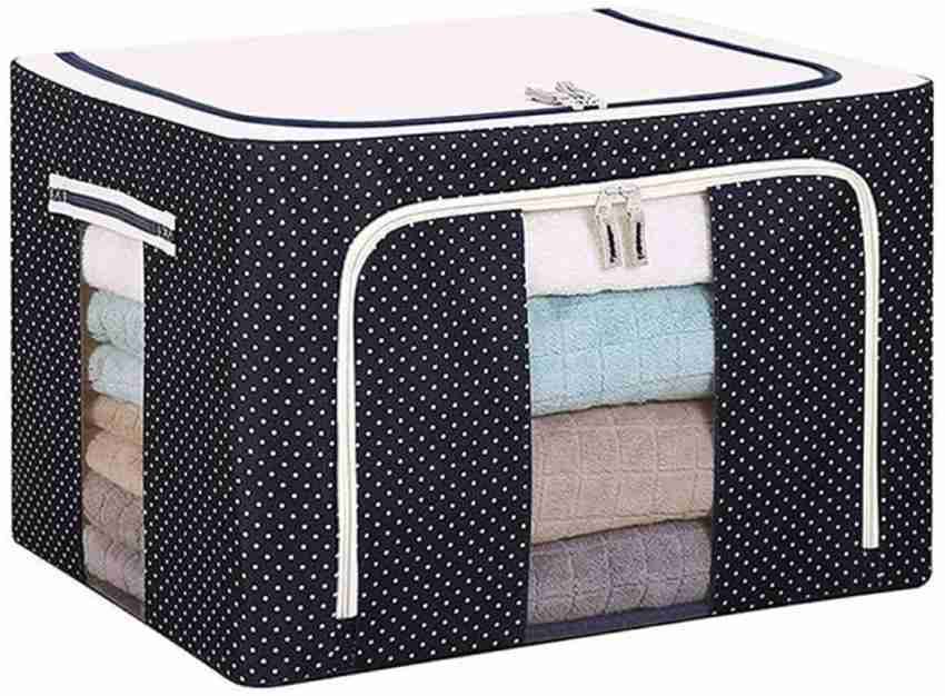 Clothes Storage Organizer Bins Containers, Stackable Storage Bins-foldable  Oxford Cloth Steel Frame Storage Box For Clothing Storage Reinforced Handle