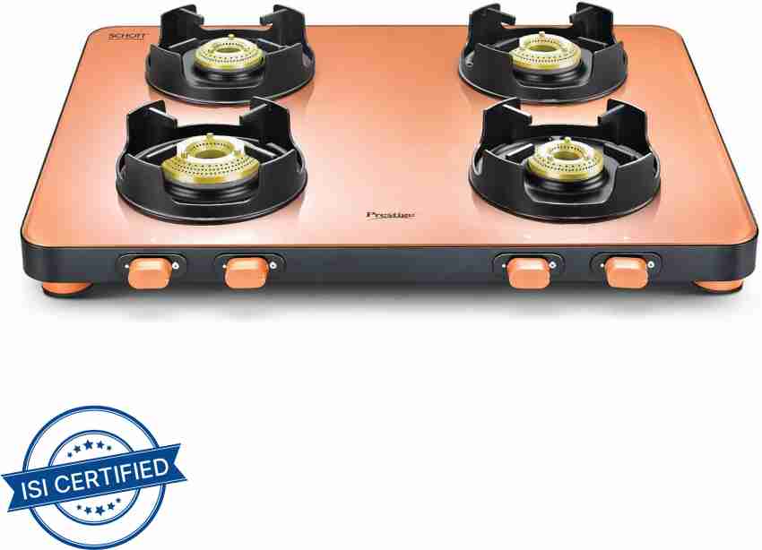 prestige gas stove 4 burner schott glass