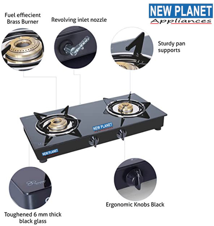 planet glass top gas stove