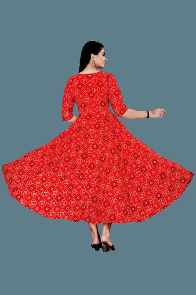 Digital Print Anarkali Gown, Designer Long Kurti For Women