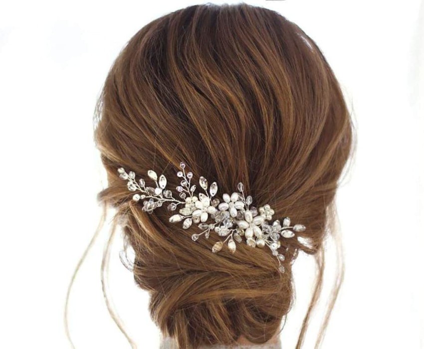 SWEETV Wedding Hair CombPearl Bridal Hair Clip India  Ubuy