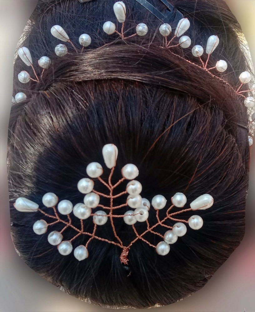 Saraf RS Jewellery Hair Chains  Buy Saraf RS Jewellery Golden Beaded  Bridal Hair AccessoriesBun Accessory Online  Nykaa Fashion
