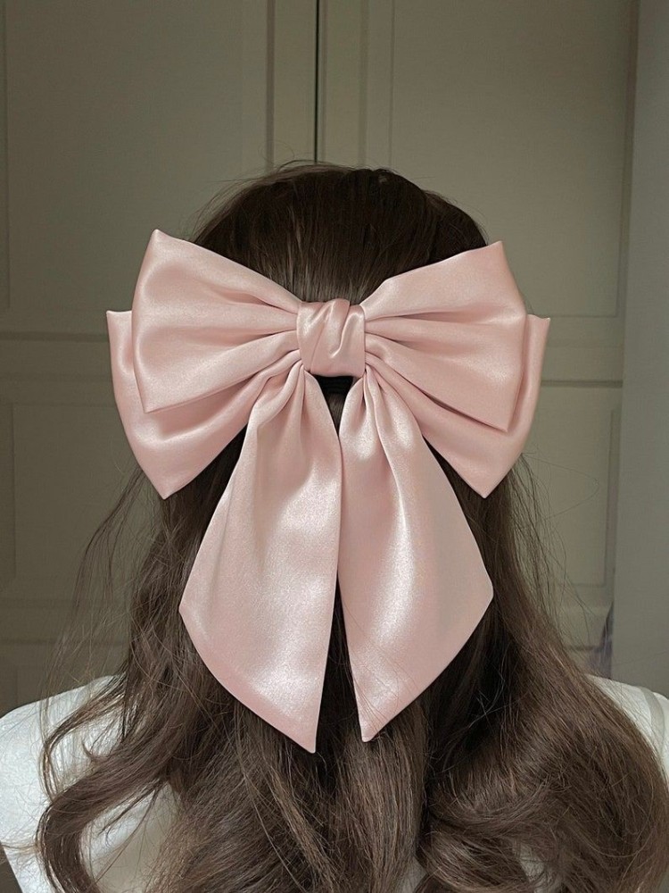 Craftera Silk satin giant hair bow  oversized women hair bows French  barrette hair accessories