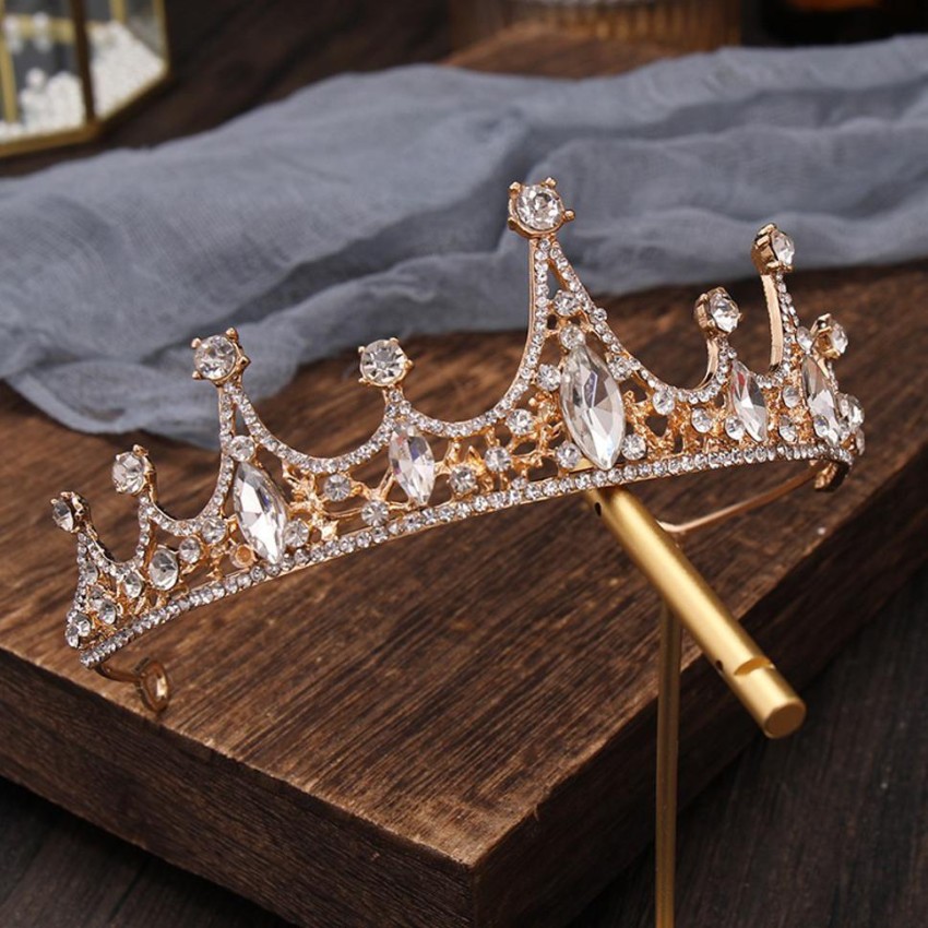 Wedding Zircons Embellished Princess Crown Hair Band Tiara For Original Imagkxfpttgzqmpa 