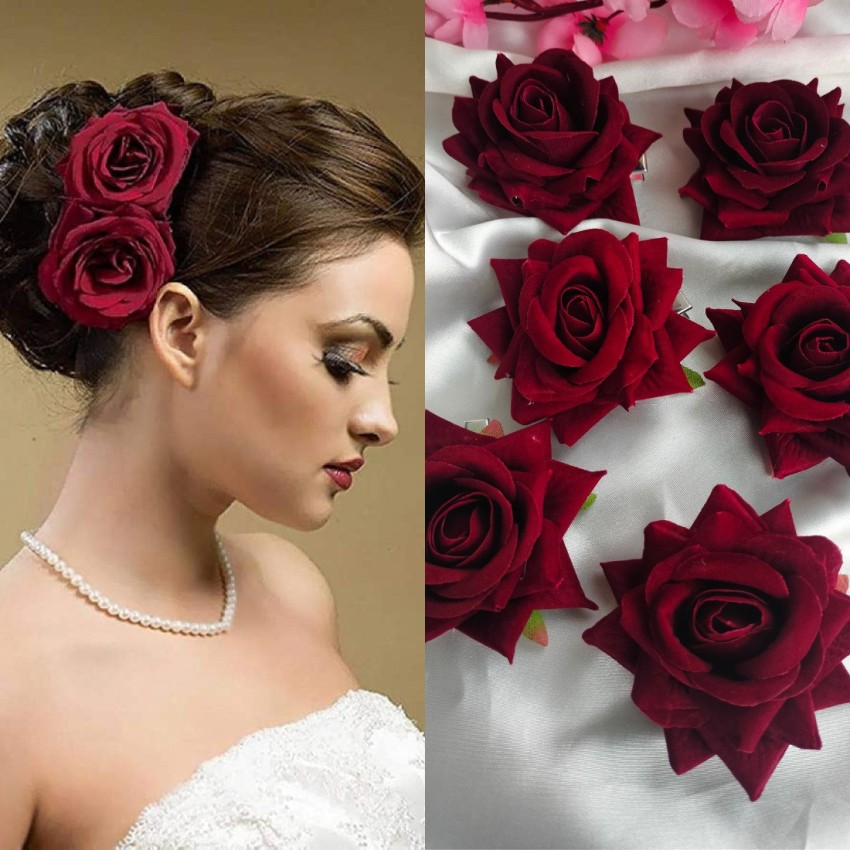 Almi 9 Pieces Rose Flower Hair Clips Elegant Red Rose Bridal Hair Pin Rose  Flora Gift  Fruugo IN