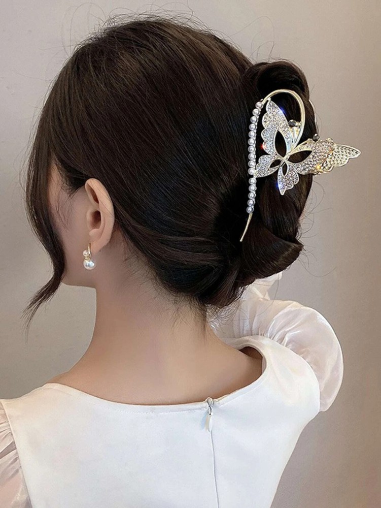 Source Luxury Quality Fashion Colorful Glass Stone Claw Metal Butterfly  Hair Clips For Girls Accessories on malibabacom