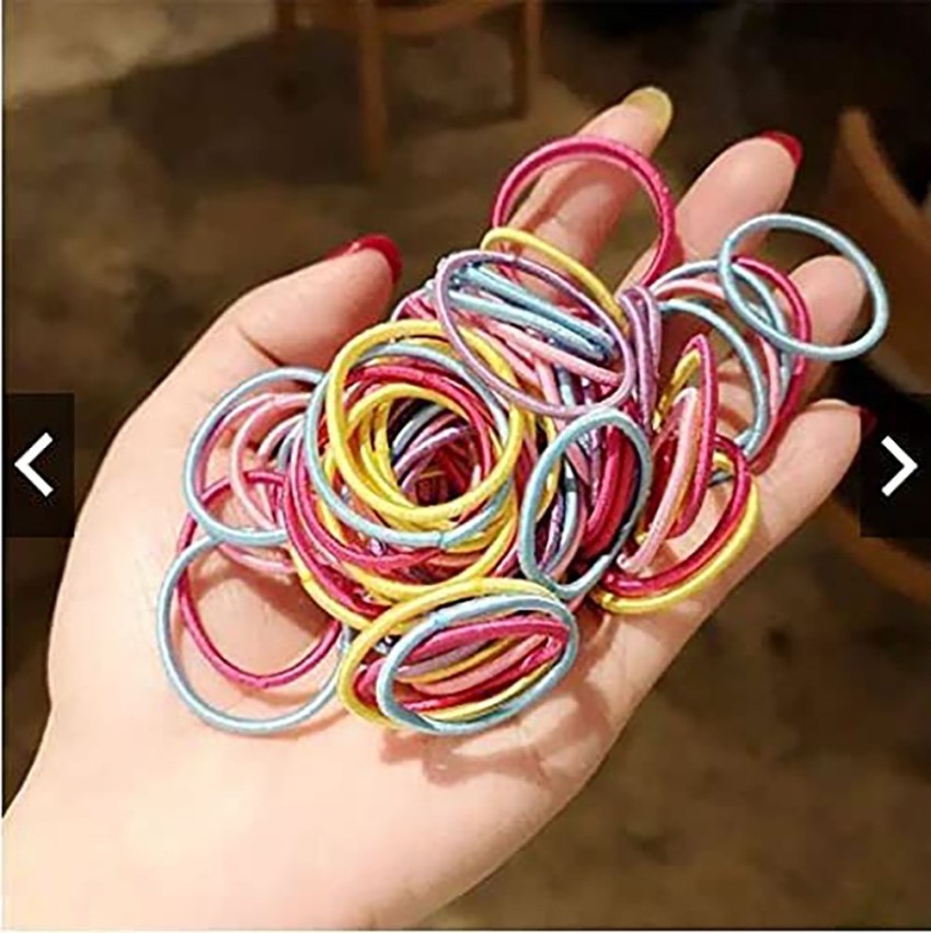 Hair Rubber Bands for kids Girls Multicolour Mini Elastic pony tiers 50  pieces Soft Fabric Pony Holders for thin to medium hair Hair Accessories   Amazonin Jewellery