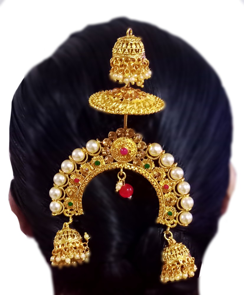 Buy KRELIN Southern Bling Hair Jewelry Choti Jadai Billai Indian Hair pin  Hair Decoration Hair Brooch with Hook Wedding Bridal Jewellery for Women9  Piece KRLNNew06 Online at Low Prices in India 