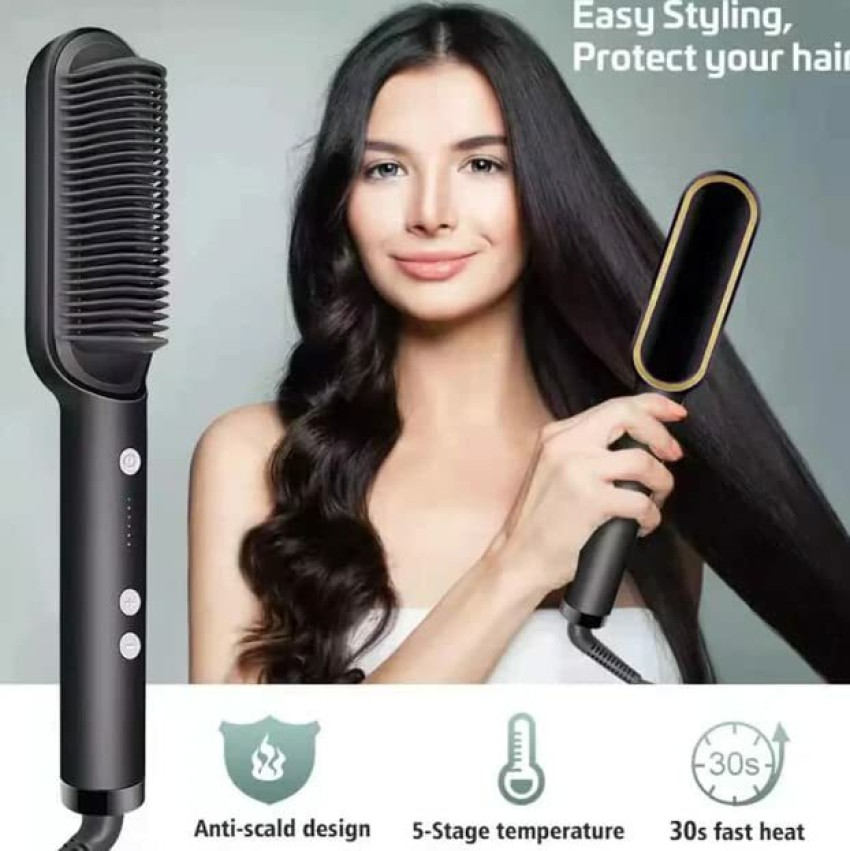 rhih Hair Straightener Brush Hair Straightening Iron Built with