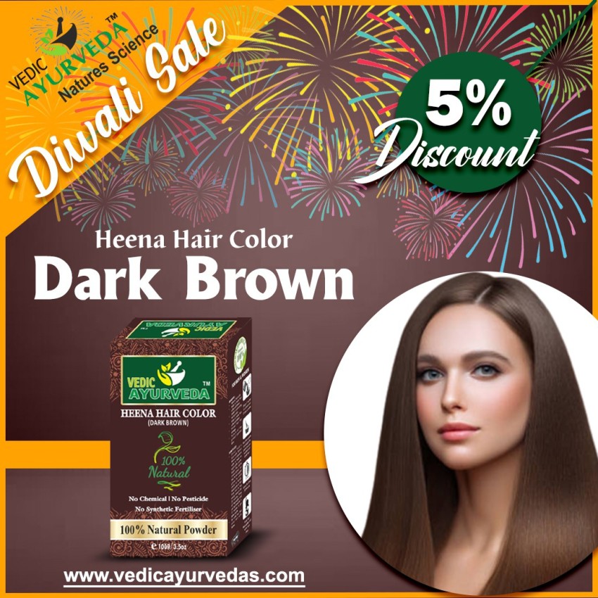 Natural Henna Hair Color dark Brown No Chemical 100gm  Vedicayurveda  BioOrganic Products sep Roots Of Healthy Lifes