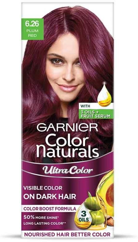 Garnier Color Naturals Ultra Hair Color  626 Plum Red Buy Garnier Color  Naturals Ultra Hair Color  626 Plum Red Online at Best Price in India   Nykaa