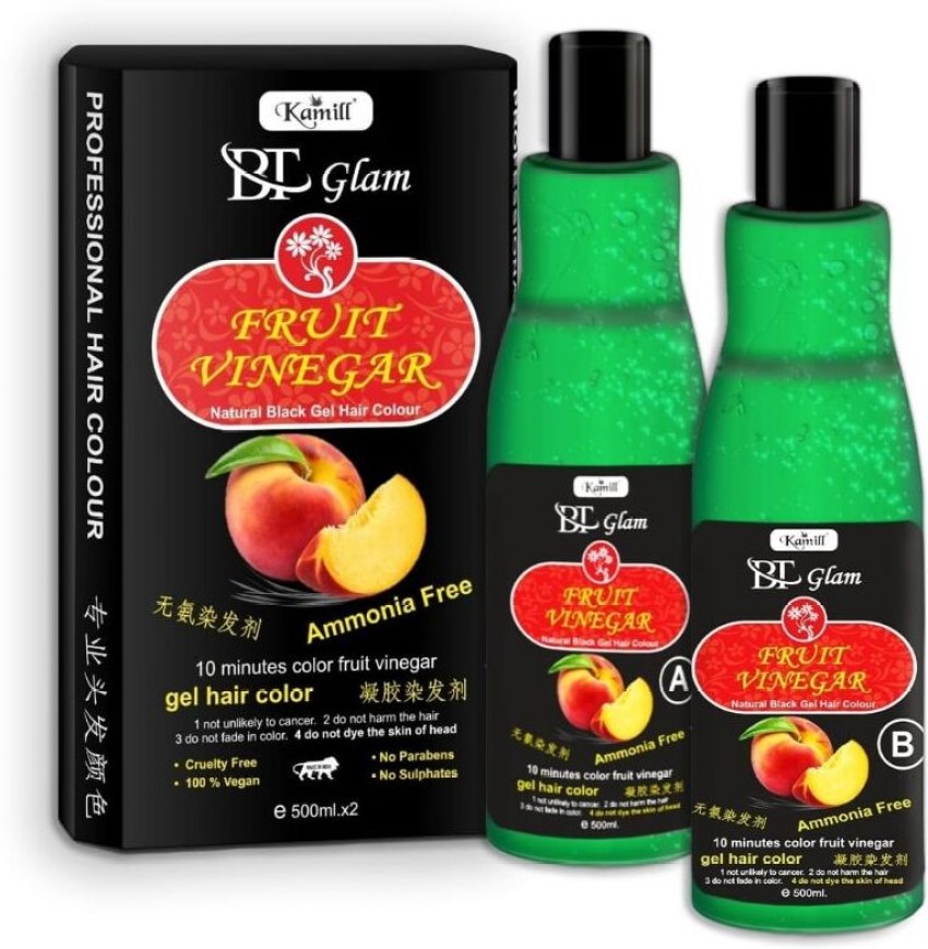 Buy BEAUTE BLANC New Fruit Vinegar Black Gel Colour  BLACK 500mlx2  100000ml Online  Isokart