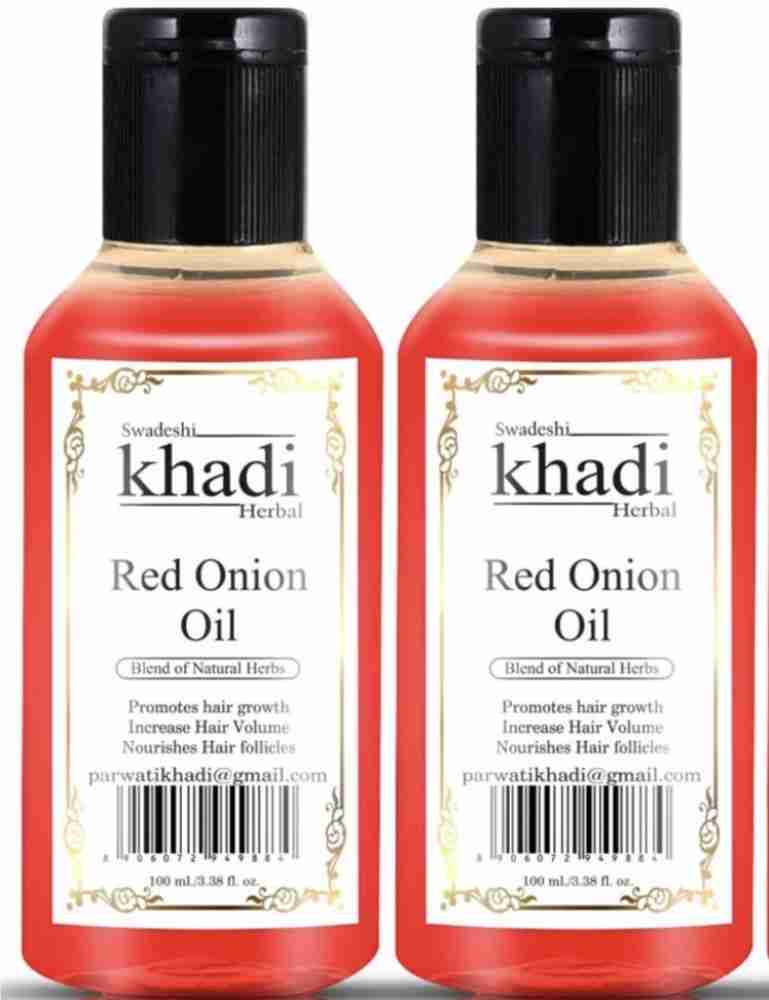 swadeshi khadi herbal Red Onion Oil with Blend of Natural Herbs Increase  Hair Volume (Pack of 2) Hair Oil Price in India - Buy swadeshi khadi herbal  Red Onion Oil with Blend