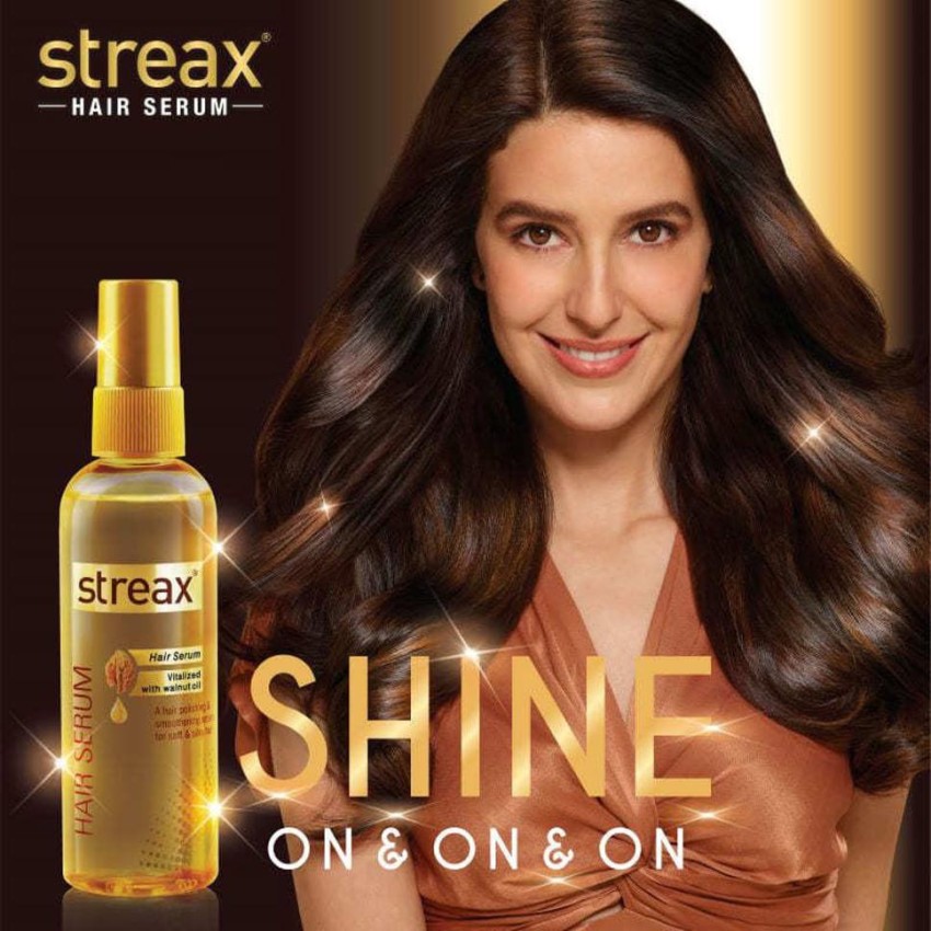 Streax Hair Serum for Women  Men  Contains Walnut Oil  Instant Shine   Smoothness  Regular use Hair Serum for Dry  Wet Hair