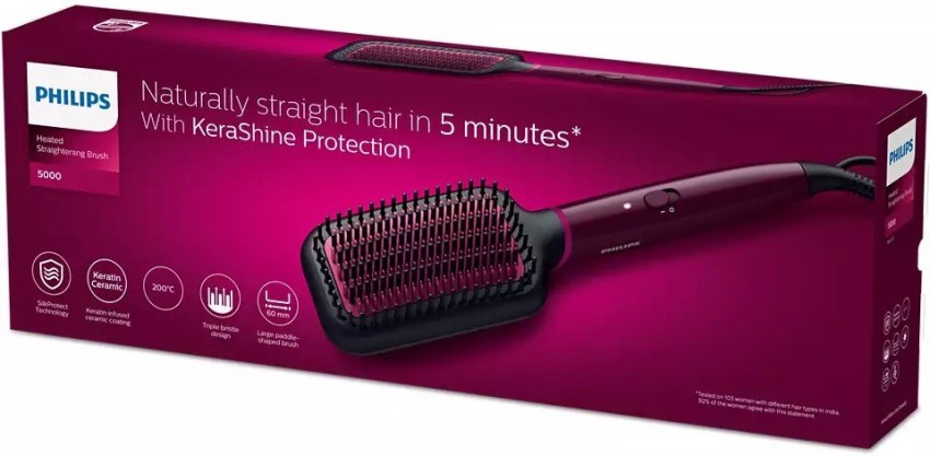Philips Straightening Brush Review  Demo  Straighten Curly Hair in 10  Minutes  YouTube
