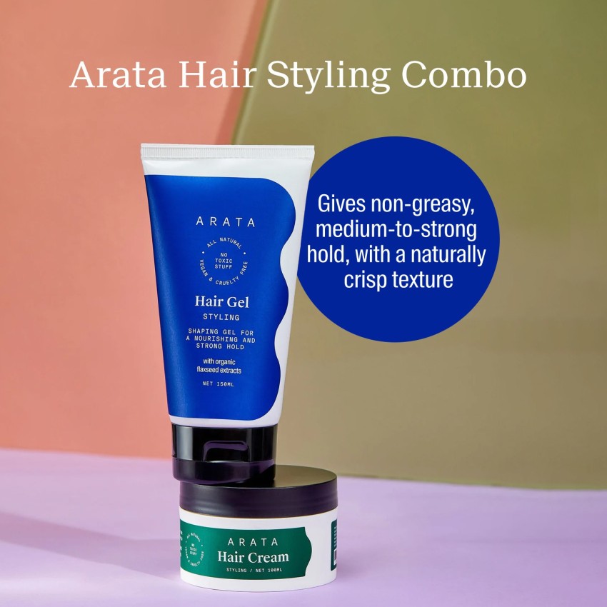 Buy Arata Natural Shaping Hair Gel For Nourishment & Strong-Hold With  Organic Flaxseed & Olive Extracts For Men & Women 150 ML on Zoobop at best  prices