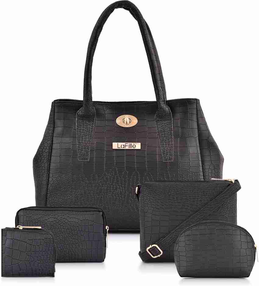 Buy LaFille Black Handbag For Women & Girls, Ladies Purse & Handbags for  Office & College