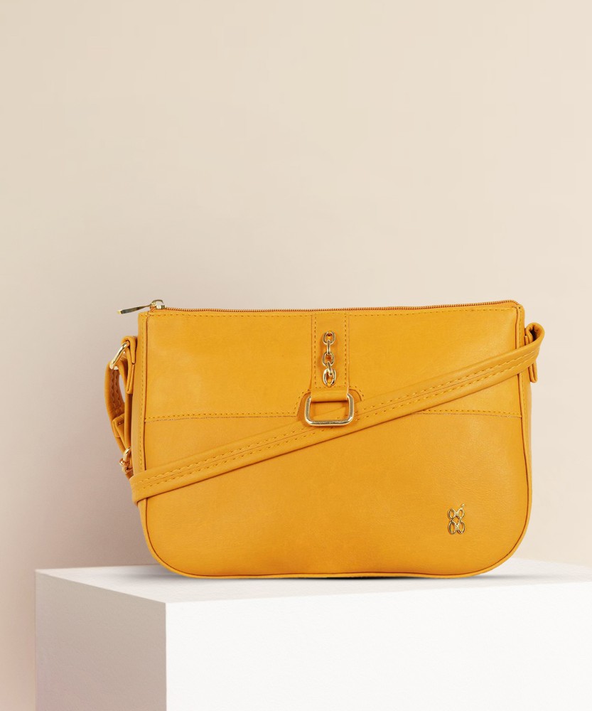Baggit Ashlyn Yellow Solid Medium Sling Handbag