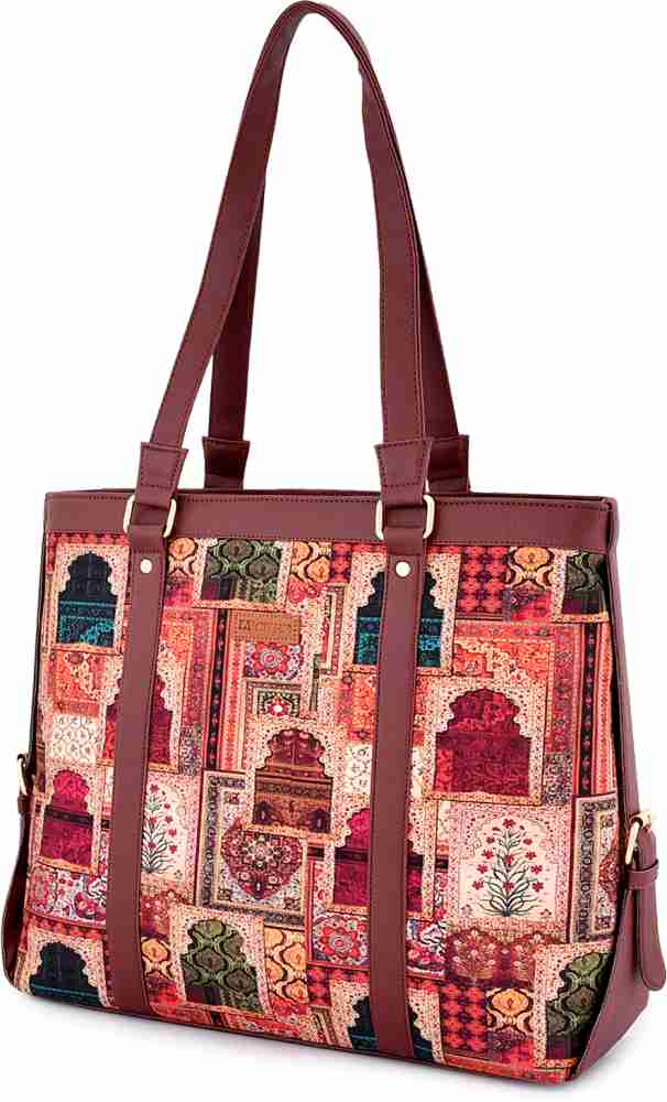 Buy Lychee bags Women Printed Canvas Multicolor Tote Bag at