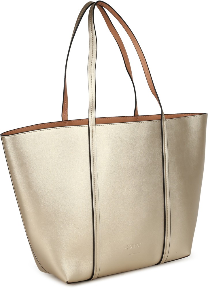 Buy ether Women Gold Tote Gold Online @ Best Price in India