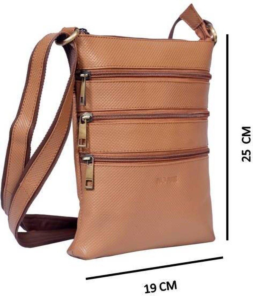 DUO DUFFEL Tan Sling Bag Cross Body Messenger Sling Bag for Men & Women  Messenger Bag TAN010 - Price in India