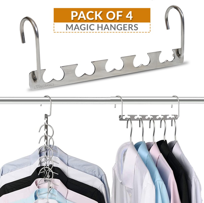 Clothes Hangers Space Saving Cascading Plastic Hanger Organizer Magic  Hangers Closet Space Saver, 8 Pack