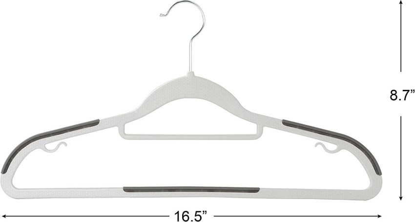 Plastic Clothes Hangers, Upgraded Rubber Stripe Non-Slip Coat