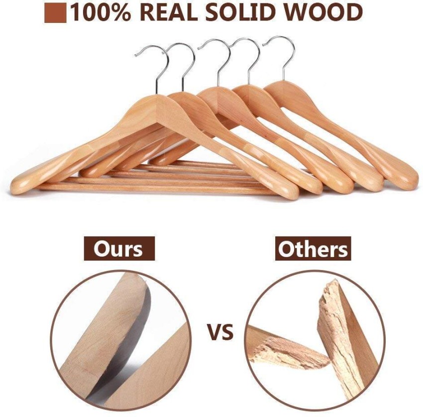 Empire Mart Hanger Multi Functional Solid Wooden Suit Hangers, Coat Hangers,Suit  Hanger,Jacket Hanger,Dress Hanger,Trouser Hanger,Pants Hanger,Blazer Hanger  Beige Finish(4) Wooden Coat Pack of 4 Hangers For Coat Price in India - Buy