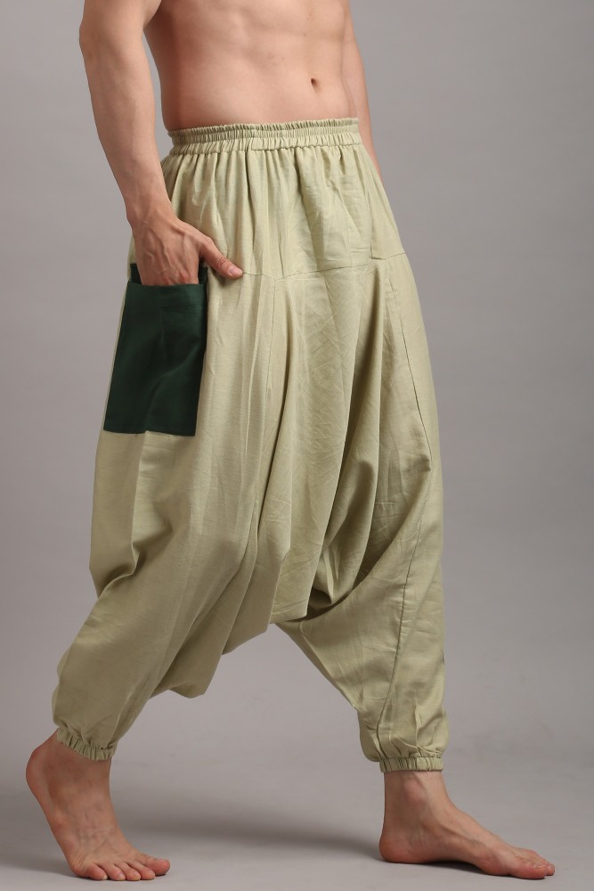 Buy COOFANDY Mens Cotton Linen Harem Pants Casual Loose Hippie Yoga Beach  Pants Navy Blue Large at Amazonin