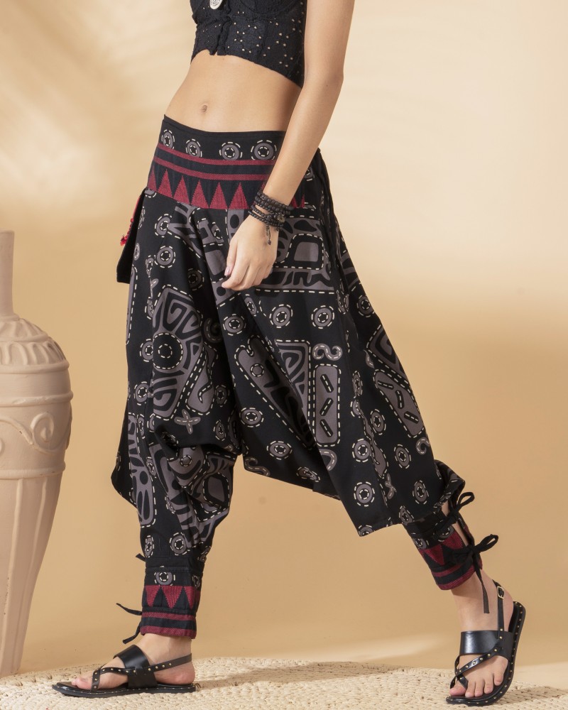 Buy Women Linen Baggy Trousers Elastic Waistband Harem Pants Ladies Full  Length Yoga Pants Online at desertcartINDIA