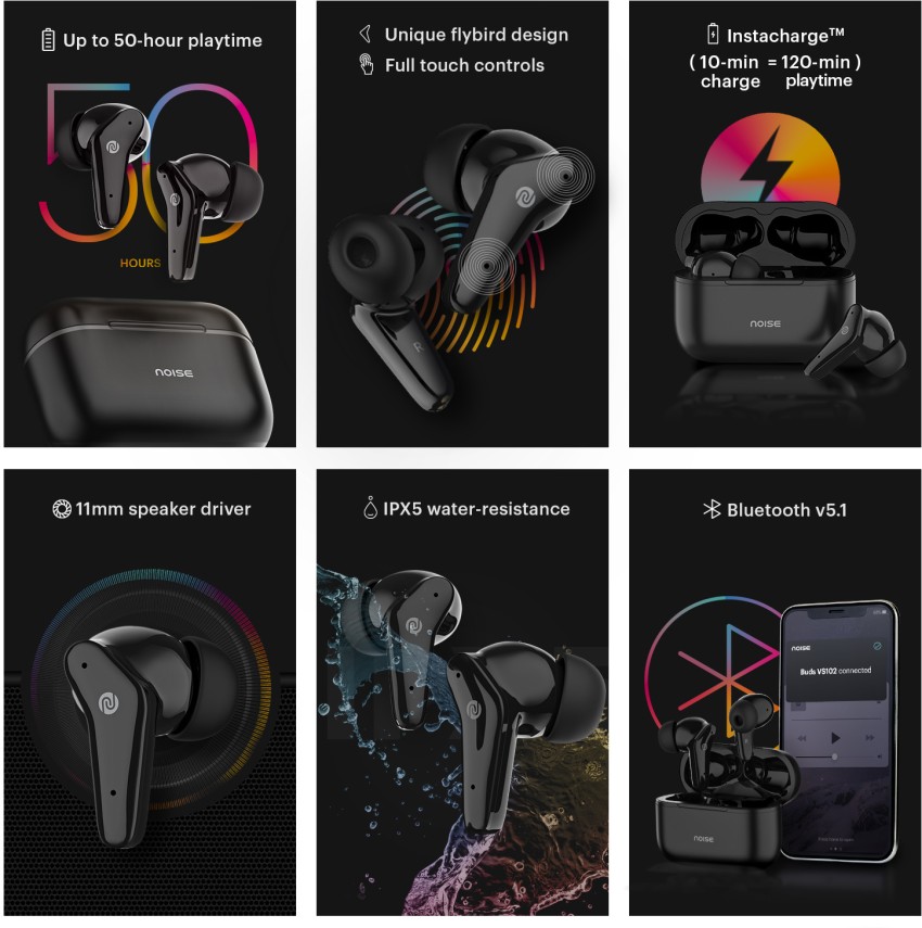 Noise Buds VS102 with 50 Hrs Playtime, 11mm Driver, IPX5 and Unique Flybird  Design Bluetooth Headset Price in India - Buy Noise Buds VS102 with 50 Hrs  Playtime, 11mm Driver, IPX5 and