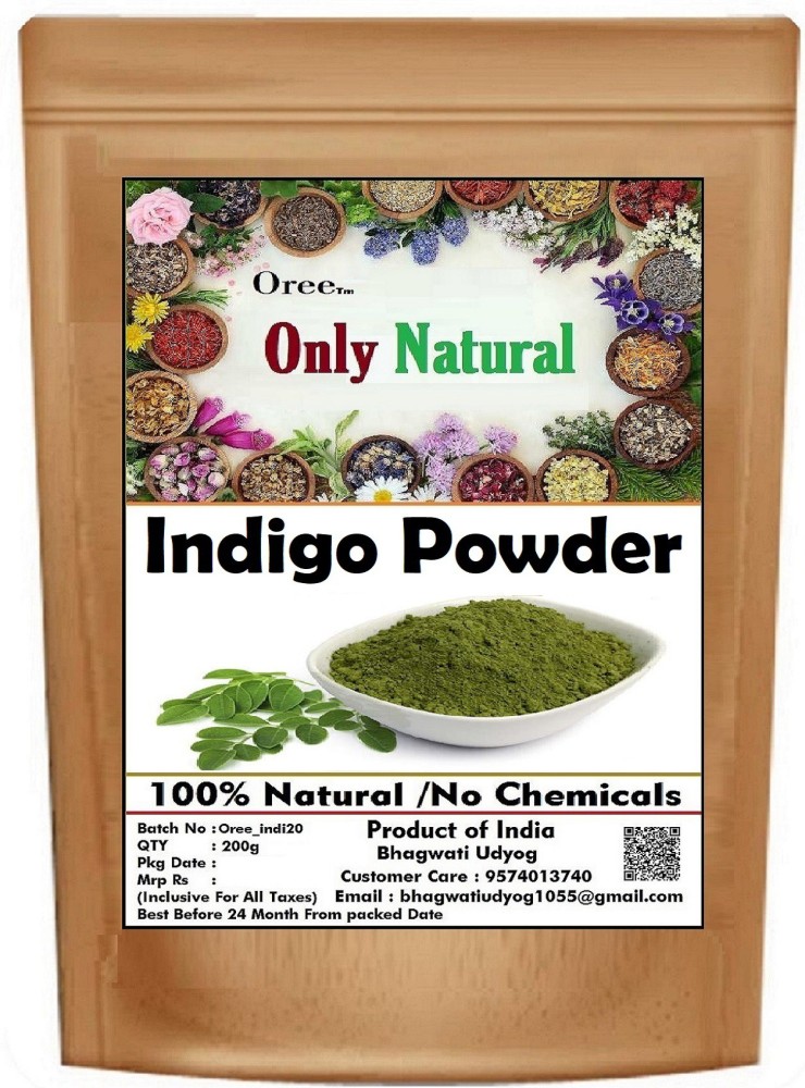 OREE Only Natural 100% Organic Indigo Leaf Powder for Hair Colour 200g -  Price in India, Buy OREE Only Natural 100% Organic Indigo Leaf Powder for  Hair Colour 200g Online In India,