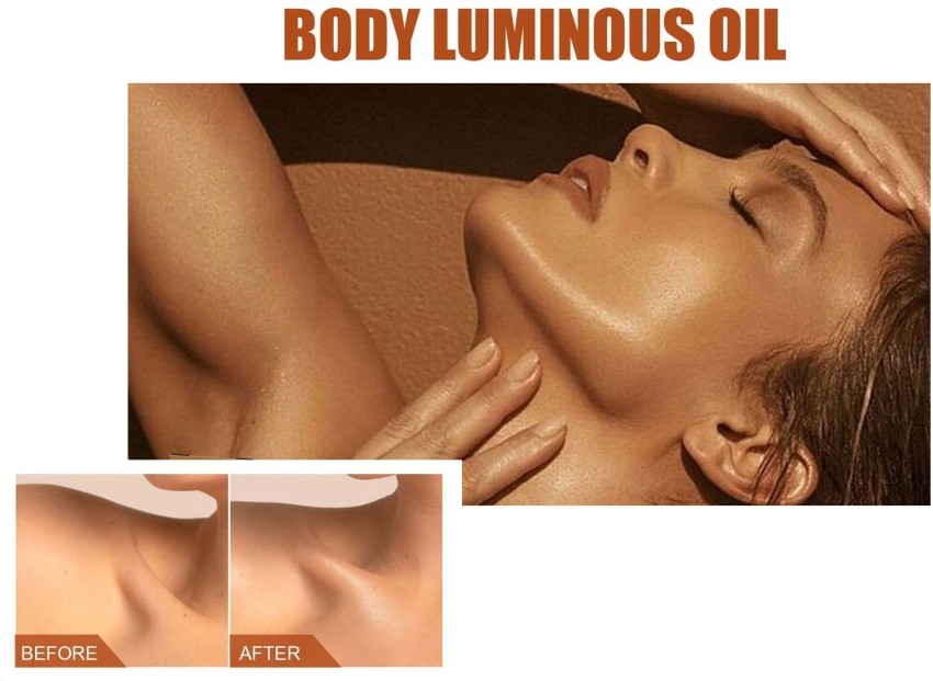 Shimmer Body Oil 2 Color Bronze Face Brighten Glow Pearl Highlighter  Illuminator Body Makeup Shine Glitter Gold Liquid Taning