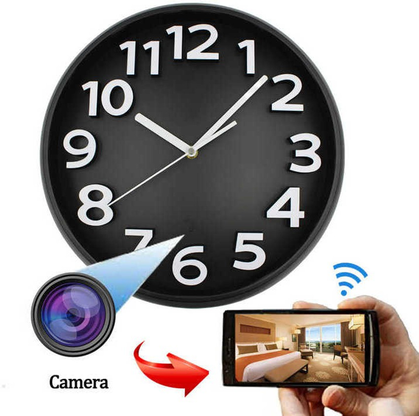 wall clock with security camera