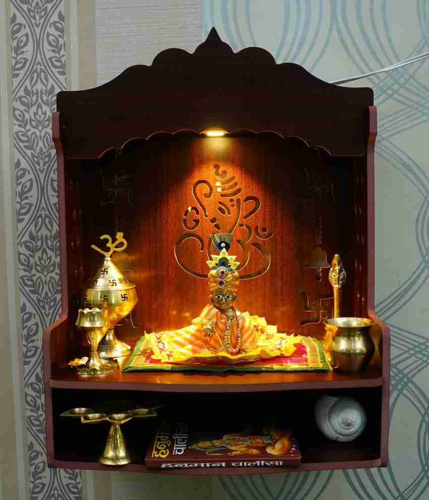 Patiofy Wooden Temple for Home/ Mandir/ Pooja Mandir with Ganpati ...