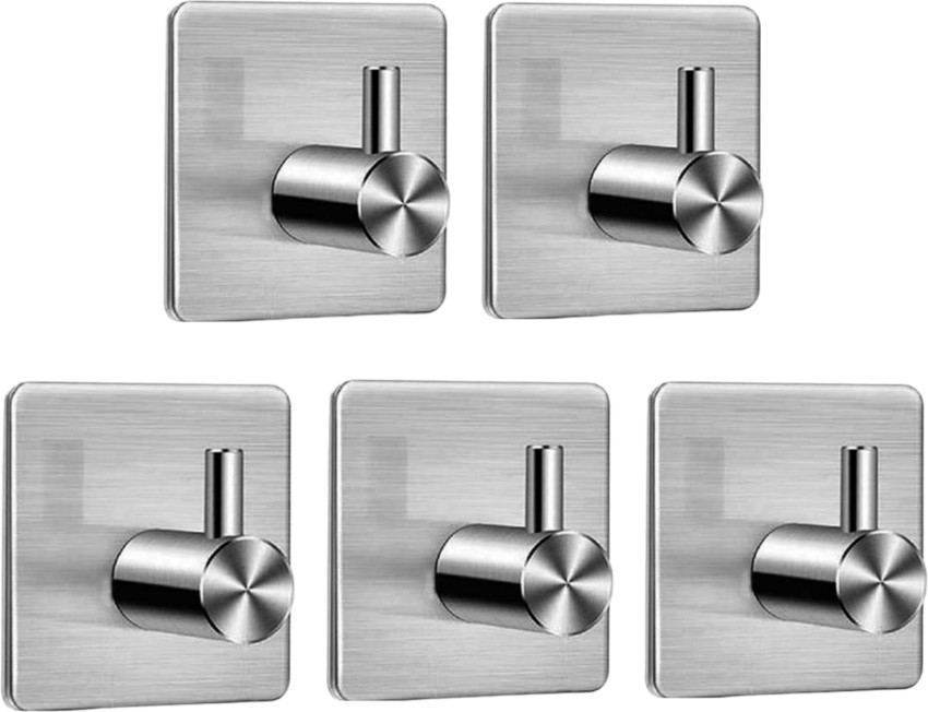 Jialto Pack of 5 Stainless Steel Heavy Duty Adhesive J Design Wall Hanging  Sticking Hooks For Wall Used For Bathroom Toilet And Multipurpose Work  Price in India - Buy Jialto Pack of