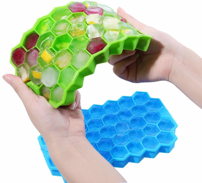 Ice Cube Trays, 3 Pack Bpa Free Silica Ice Block Trays With Lid, Ball, Cube  And Hexagon Ice Shape, Flexible, Reusable, Ice Cube Mold For Whi