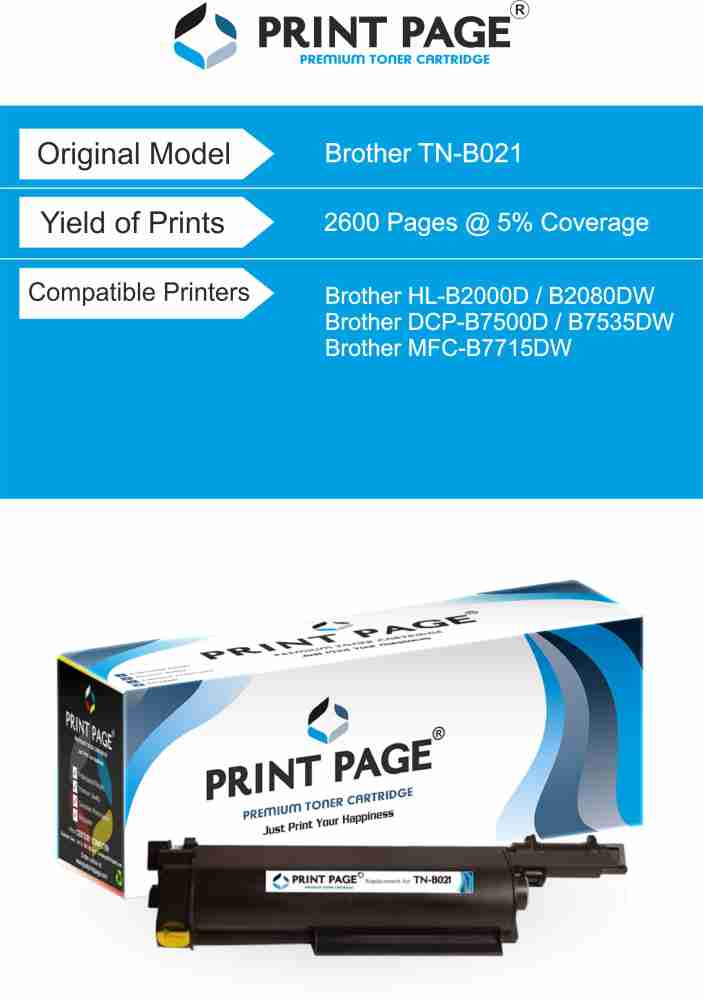 Print Page TN-B021 Toner Cartridge For Brother TN-B021 Black Ink Toner -  Print Page 