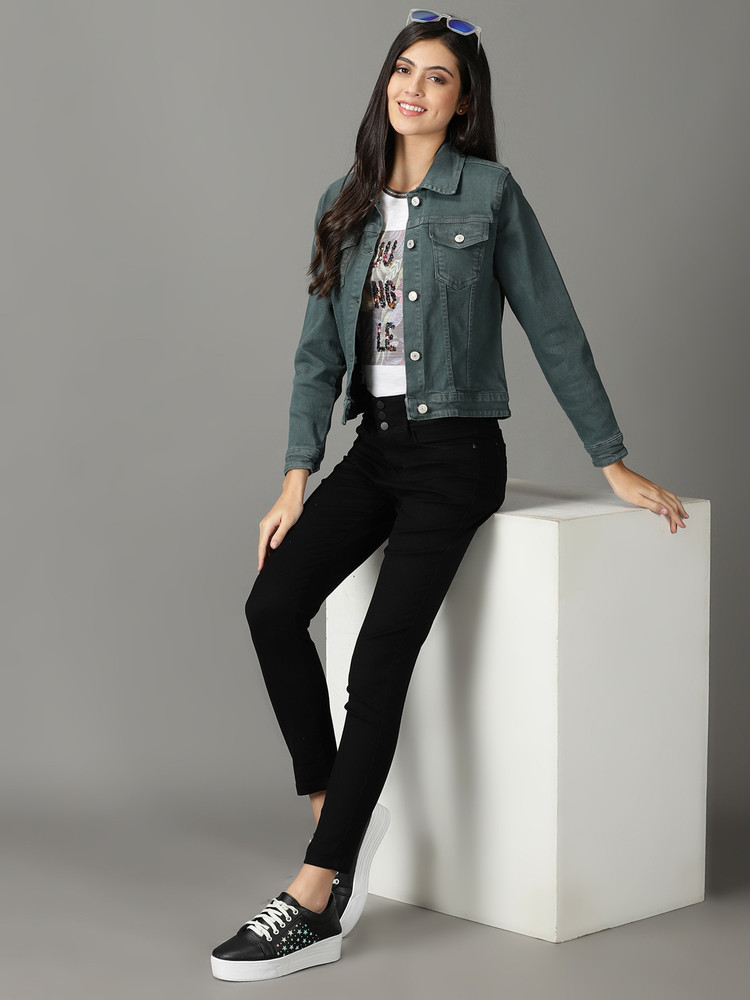 Buy Girls Grey Acid Wash Flower Denim Jacket Online at Sassafras